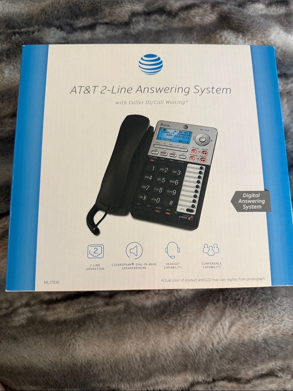 AT&T 2-Line Answering System Phone - Black